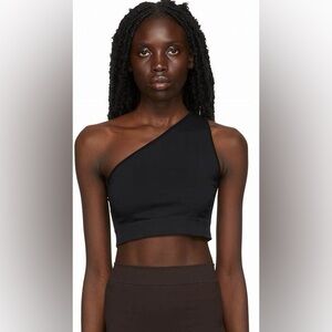 Black One-shoulder RICK OWENS Athena sports bra
